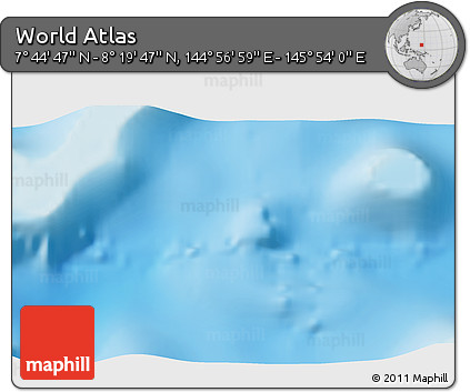 Physical 3D Map of the Area around 8° 2' 17" N, 145° 25' 30" E