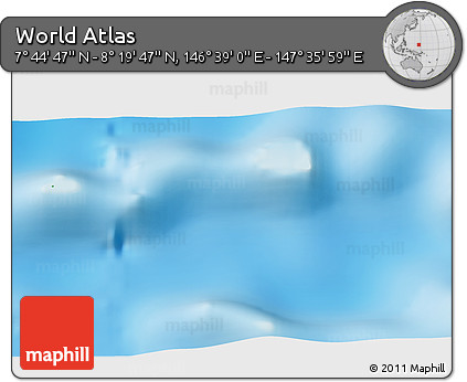Physical 3D Map of the Area around 8° 2' 17" N, 147° 7' 30" E