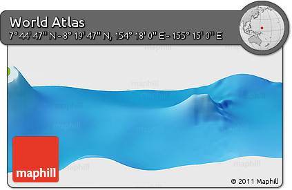 Physical Panoramic Map of the Area around 8° 2' 17" N, 154° 46' 30" E