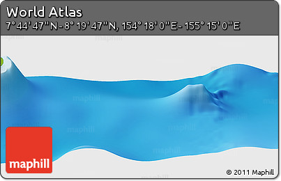 Physical Panoramic Map of the Area around 8° 2' 17" N, 154° 46' 30" E
