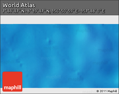 Physical 3D Map of the Area around 8° 2' 17" N, 157° 19' 29" E
