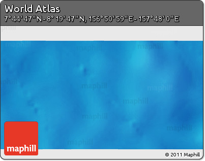 Physical 3D Map of the Area around 8° 2' 17" N, 157° 19' 29" E