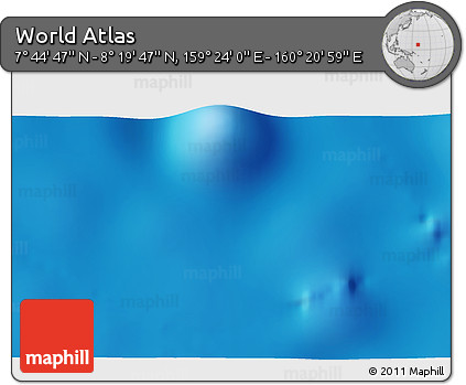 Physical 3D Map of the Area around 8° 2' 17" N, 159° 52' 30" E