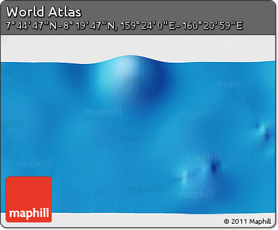 Physical 3D Map of the Area around 8° 2' 17" N, 159° 52' 30" E