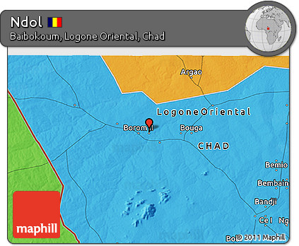 Political 3D Map of Ndol
