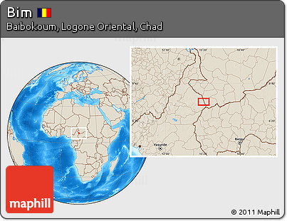 Shaded Relief Location Map of Bim