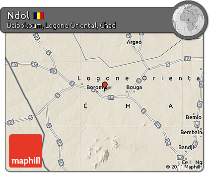 Shaded Relief Map of Ndol