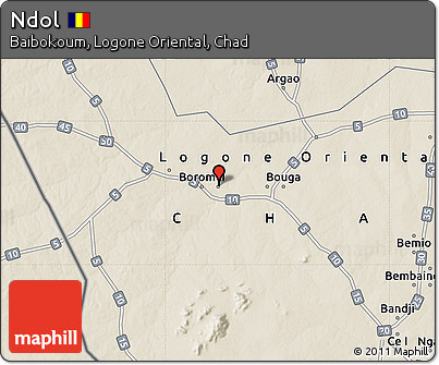Shaded Relief Map of Ndol