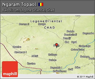 Physical Panoramic Map of Ngaram Topaol