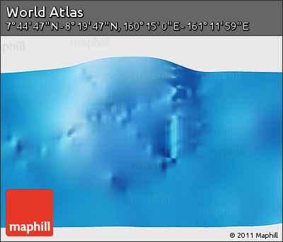 Physical 3D Map of the Area around 8° 2' 17" N, 160° 43' 29" E