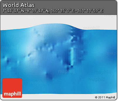 Physical 3D Map of the Area around 8° 2' 17" N, 160° 43' 29" E