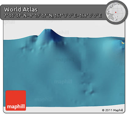 Satellite 3D Map of the Area around 8° 2' 17" N, 167° 31' 30" E