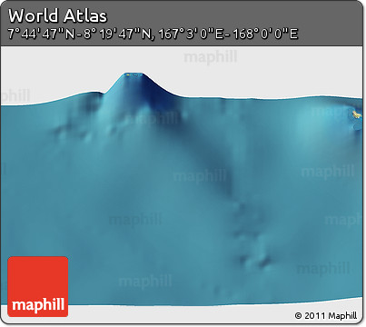 Satellite 3D Map of the Area around 8° 2' 17" N, 167° 31' 30" E
