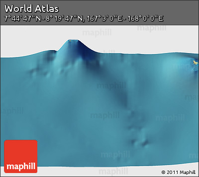 Satellite 3D Map of the Area around 8° 2' 17" N, 167° 31' 30" E