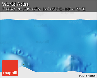 Physical 3D Map of the Area around 8° 2' 17" N, 169° 13' 29" E