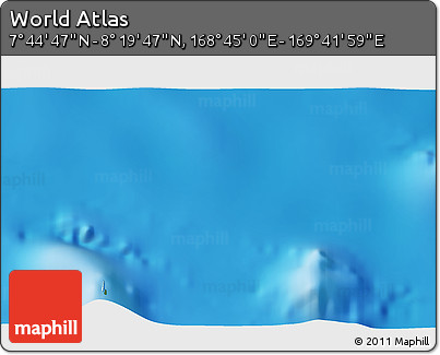 Physical 3D Map of the Area around 8° 2' 17" N, 169° 13' 29" E