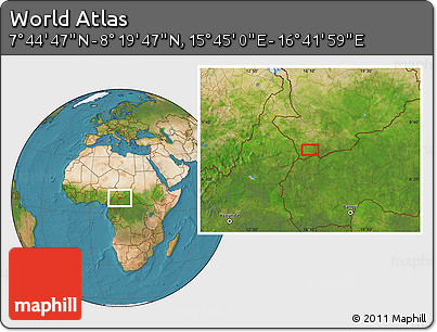 Satellite Location Map of the Area around 8° 2' 17" N, 16° 13' 30" E