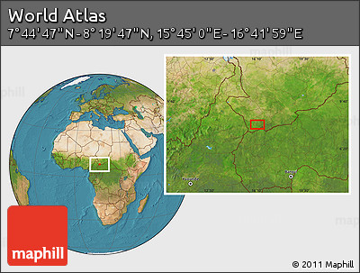 Satellite Location Map of the Area around 8° 2' 17" N, 16° 13' 30" E