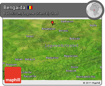 Satellite Panoramic Map of Bengaïda