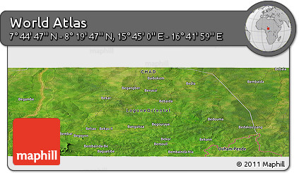 Satellite Panoramic Map of the Area around 8° 2' 17" N, 16° 13' 30" E