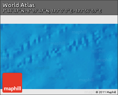 Physical 3D Map of the Area around 8° 2' 17" N, 173° 28' 29" E