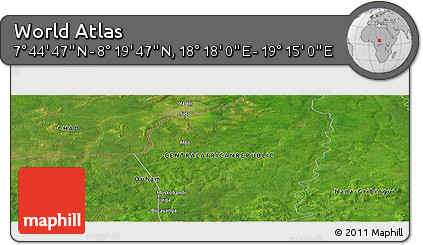 Satellite Panoramic Map of the Area around 8° 2' 17" N, 18° 46' 29" E