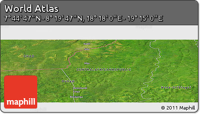 Satellite Panoramic Map of the Area around 8° 2' 17" N, 18° 46' 29" E