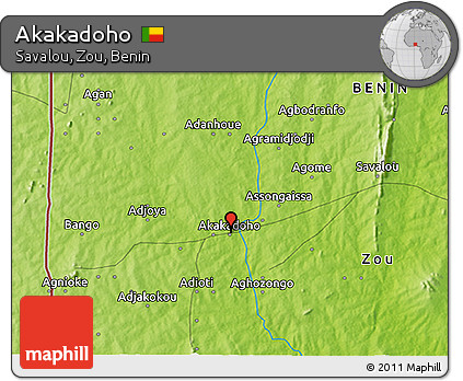 Physical 3D Map of Akakadoho