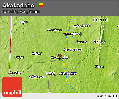 Physical 3D Map of Akakadoho