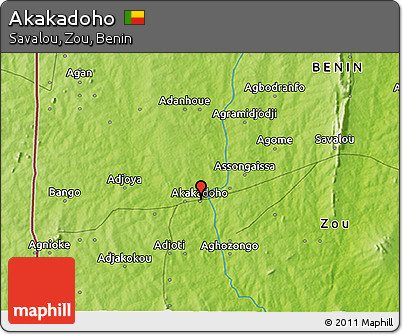 Physical 3D Map of Akakadoho