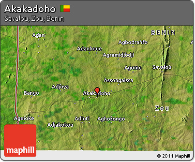 Satellite 3D Map of Akakadoho