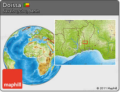 Physical Location Map of Doïssa