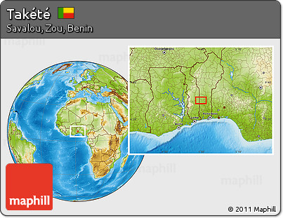 Physical Location Map of Takété