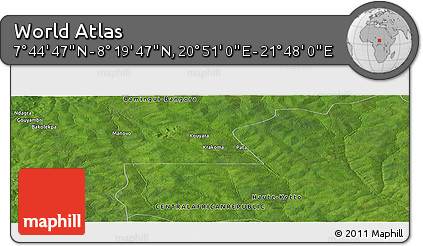 Satellite Panoramic Map of the Area around 8° 2' 17" N, 21° 19' 30" E