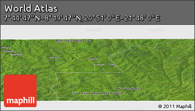 Satellite Panoramic Map of the Area around 8° 2' 17" N, 21° 19' 30" E