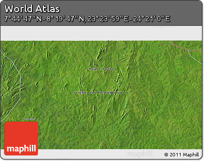 Satellite 3D Map of the Area around 8° 2' 17" N, 23° 52' 30" E