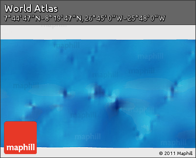 Physical 3D Map of the Area around 8° 2' 17" N, 26° 16' 29" W