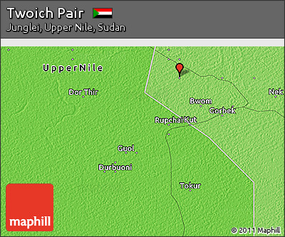 Political 3D Map of Twoich Pair