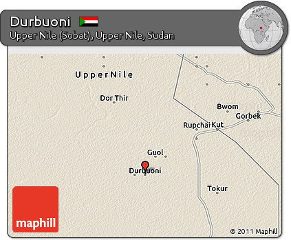 Shaded Relief 3D Map of Durbuoni
