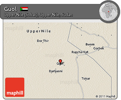 Shaded Relief 3D Map of Guol