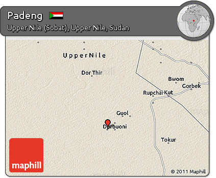 Shaded Relief 3D Map of Padeng