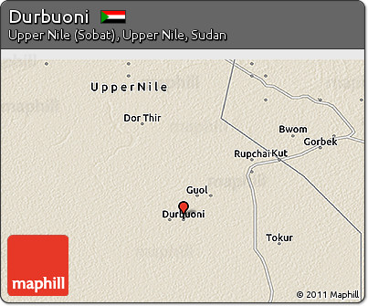 Shaded Relief 3D Map of Durbuoni