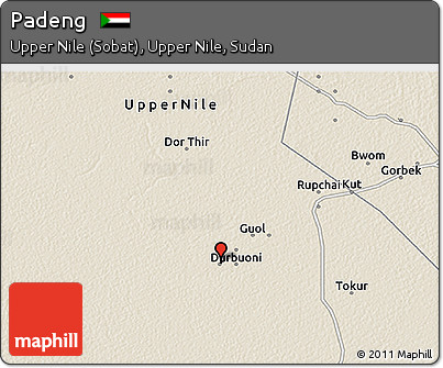 Shaded Relief 3D Map of Padeng