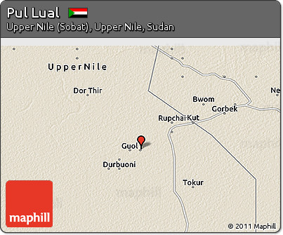Shaded Relief 3D Map of Pul Lual