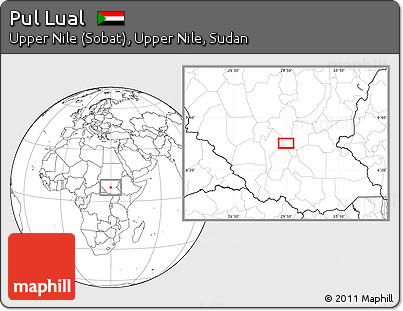 Blank Location Map of Pul Lual
