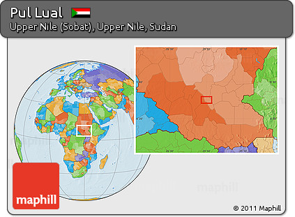 Political Location Map of Pul Lual