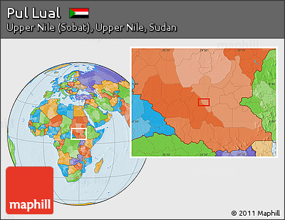 Political Location Map of Pul Lual