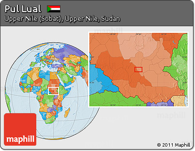 Political Location Map of Pul Lual