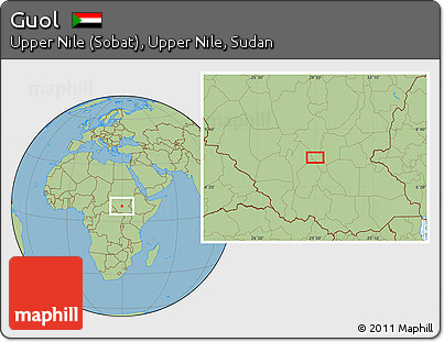 Savanna Style Location Map of Guol