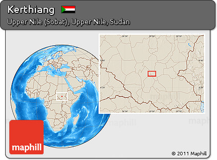 Shaded Relief Location Map of Kerthiang